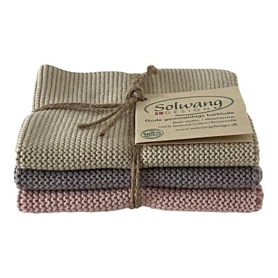 3er Set Wischtuch Nordic Flora 100% Bio-Baumwolle