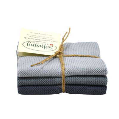 3er Set Wischtuch sturmgrau kombi 100% Bio-Baumwolle