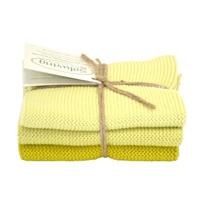 3er Set Wischtuch Frühlingsgrün kombi 100% Bio-Baumwolle