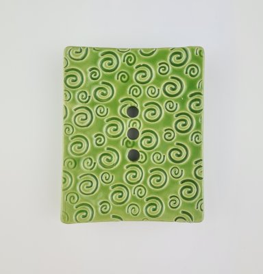 Seifenschale handgemacht, 9,5 x 7,5 cm, frisches grün