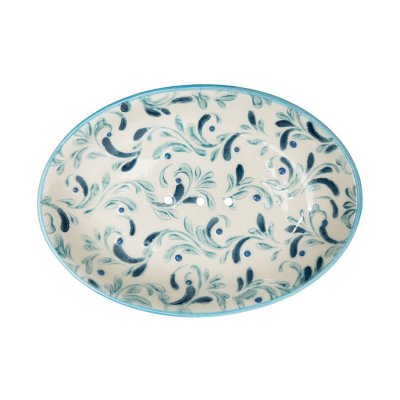 Seifenschale Keramik – blau gemustert
