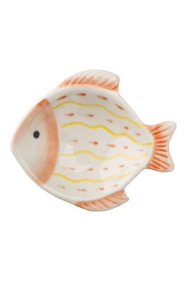 Seifenschale Keramik – kleiner Fisch rot/orange
