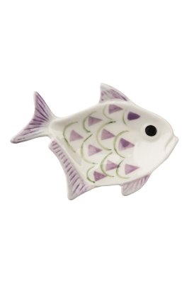 Seifenschale Keramik – kleiner Fisch lila