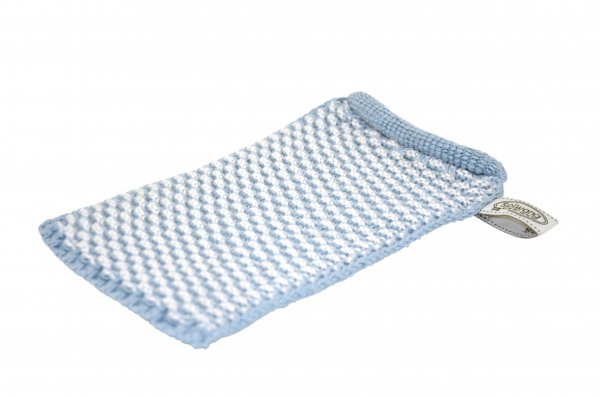 Waschhandschuh helles blau Bio, ein Hautschmeichler
