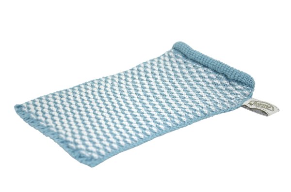 Waschhandschuh Azurblau Bio, ein Hautschmeichler