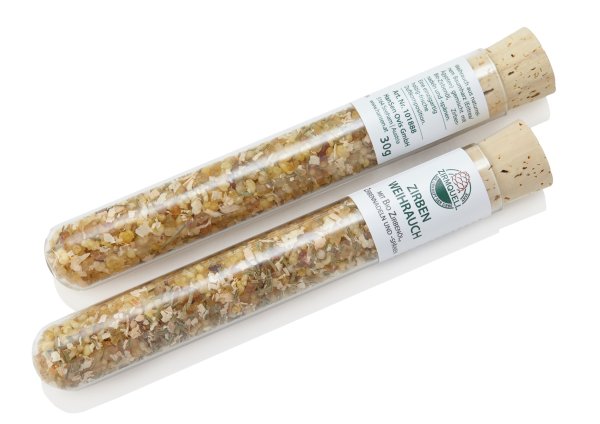 Bio-Zirben Weihrauch im Glas 30 g